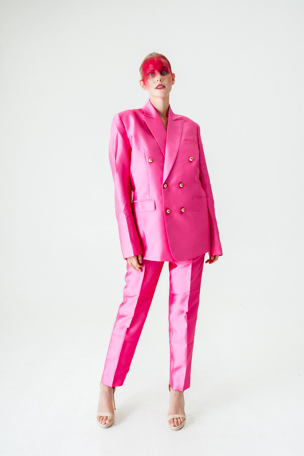 Barbie Pink Double Breasted Silk Suit